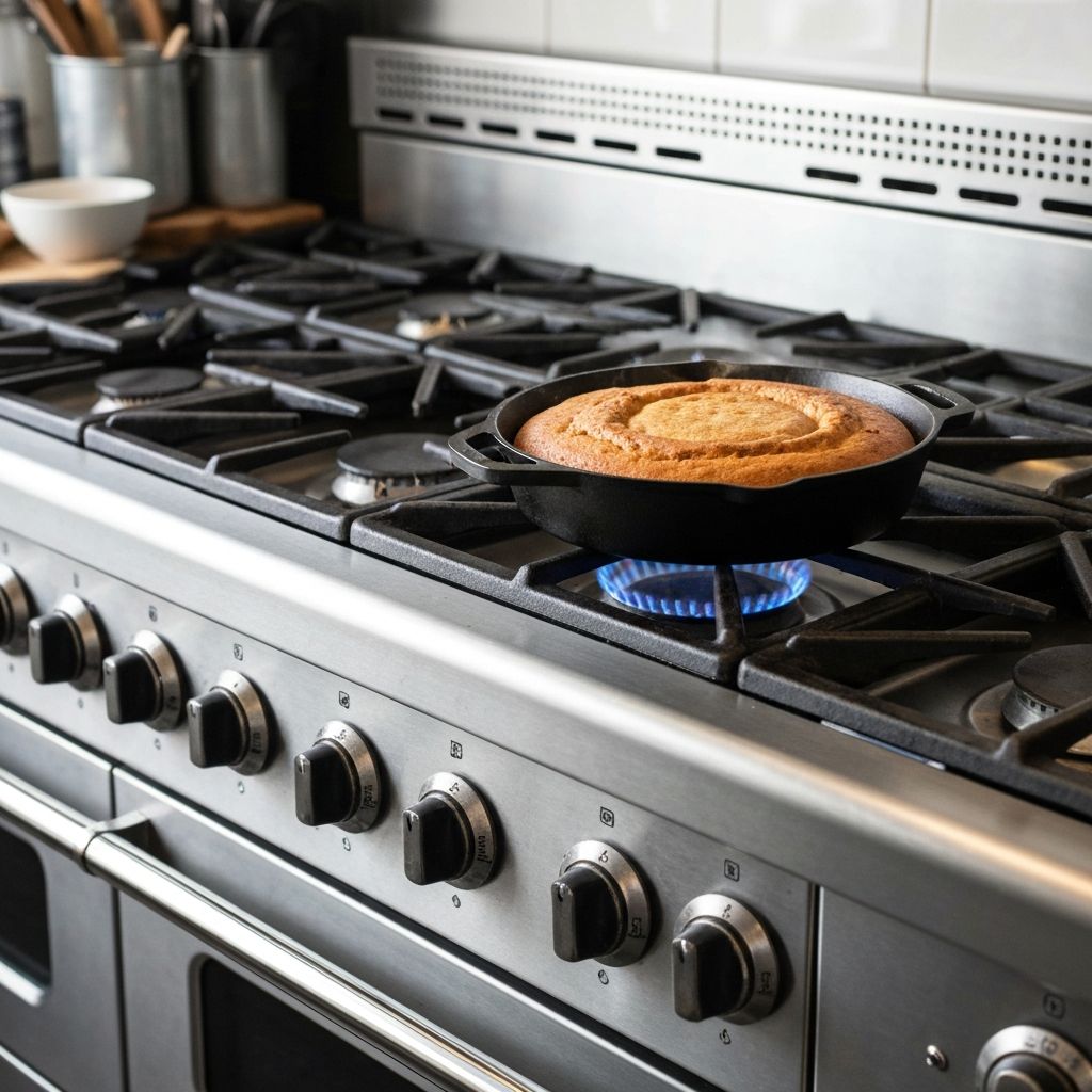Stovetop baking cake in Princess House Vida Sana Skillet